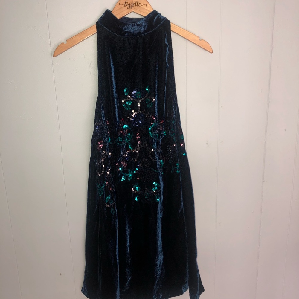 Free People XS Velvet Sequined Semi-Formal Dress